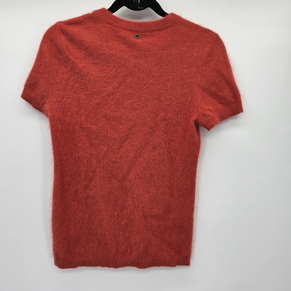 Kate Spade rabbit hair short sleeve orange sweater women's size small - Picture 2 of 7